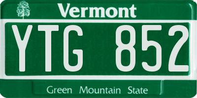 VT license plate YTG852