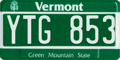VT license plate YTG853