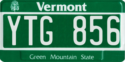 VT license plate YTG856