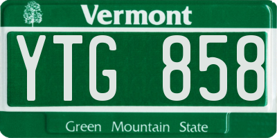 VT license plate YTG858