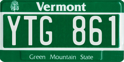 VT license plate YTG861