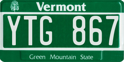 VT license plate YTG867