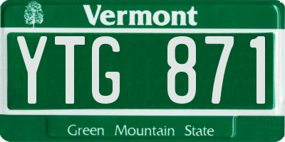 VT license plate YTG871