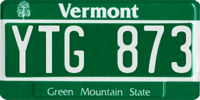 VT license plate YTG873