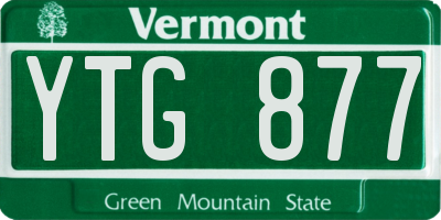 VT license plate YTG877