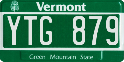 VT license plate YTG879