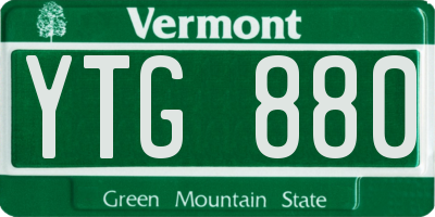 VT license plate YTG880