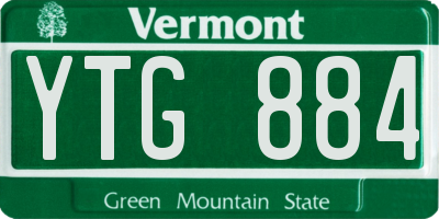 VT license plate YTG884