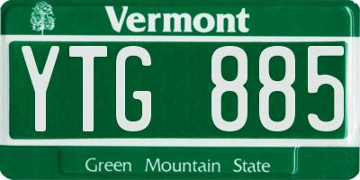 VT license plate YTG885