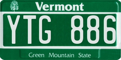 VT license plate YTG886