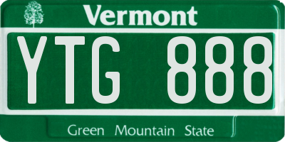 VT license plate YTG888