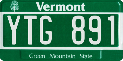 VT license plate YTG891