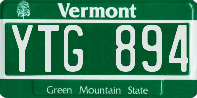 VT license plate YTG894