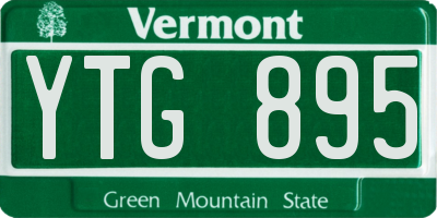 VT license plate YTG895