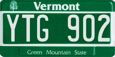 VT license plate YTG902
