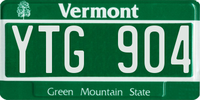 VT license plate YTG904