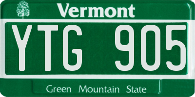 VT license plate YTG905