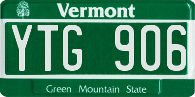 VT license plate YTG906