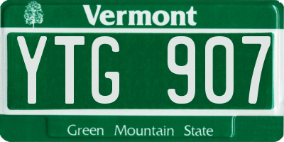 VT license plate YTG907