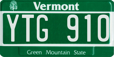 VT license plate YTG910