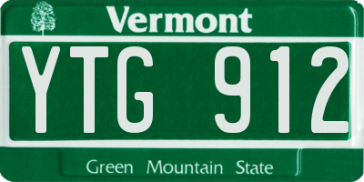 VT license plate YTG912