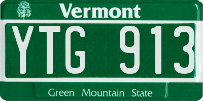 VT license plate YTG913