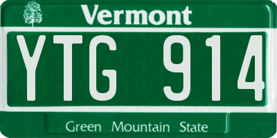 VT license plate YTG914