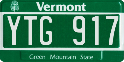 VT license plate YTG917