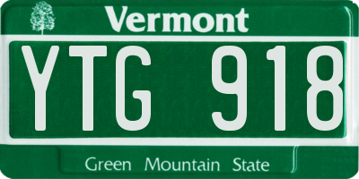 VT license plate YTG918