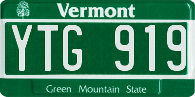 VT license plate YTG919