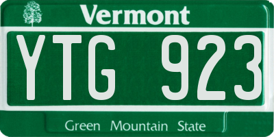 VT license plate YTG923