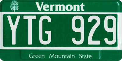 VT license plate YTG929