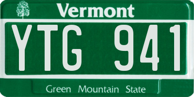 VT license plate YTG941