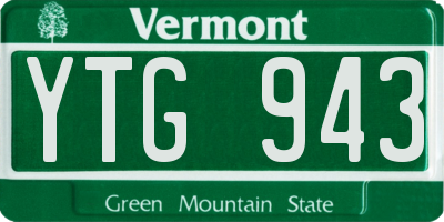 VT license plate YTG943