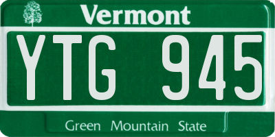 VT license plate YTG945