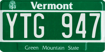 VT license plate YTG947