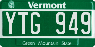 VT license plate YTG949