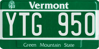 VT license plate YTG950