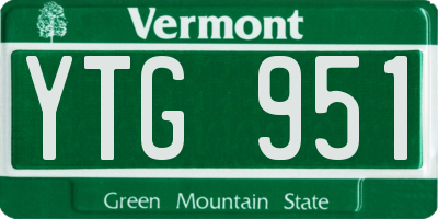 VT license plate YTG951