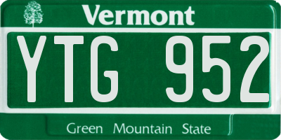 VT license plate YTG952