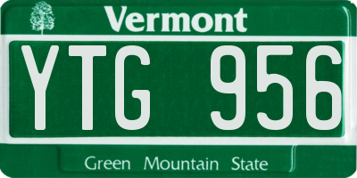 VT license plate YTG956