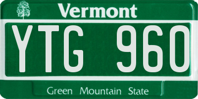 VT license plate YTG960