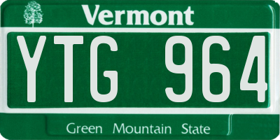 VT license plate YTG964