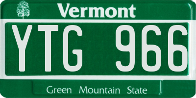 VT license plate YTG966