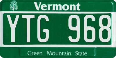 VT license plate YTG968