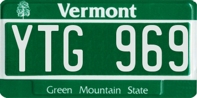 VT license plate YTG969