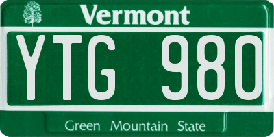 VT license plate YTG980