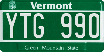 VT license plate YTG990