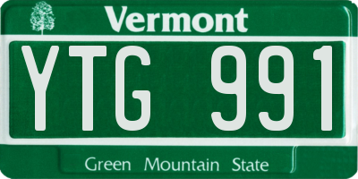 VT license plate YTG991