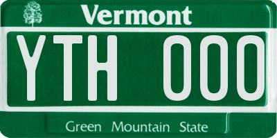 VT license plate YTH000